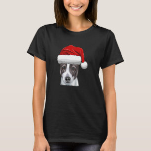 Christmas Santa Hat Italian Greyhound Dog T-Shirt