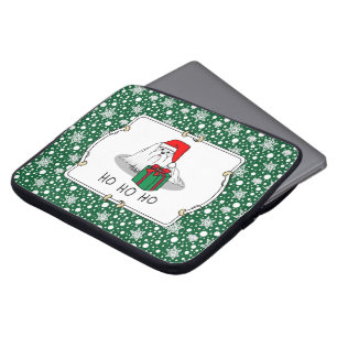 Christmas Santa Hat Maltese Dog Cute Funny Laptop Sleeve