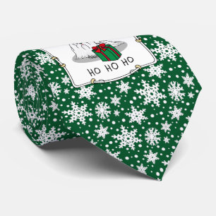 Christmas Santa Hat Maltese Dog Cute Funny Tie