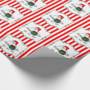 Christmas Santa Hat Maltese Dog Cute Funny Wrapping Paper