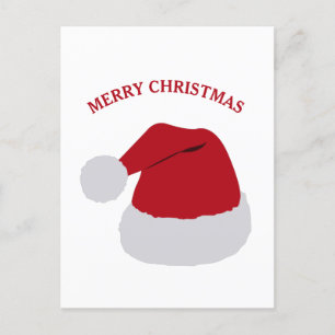 Christmas Santa Hat Merry Christmas Holiday Postcard