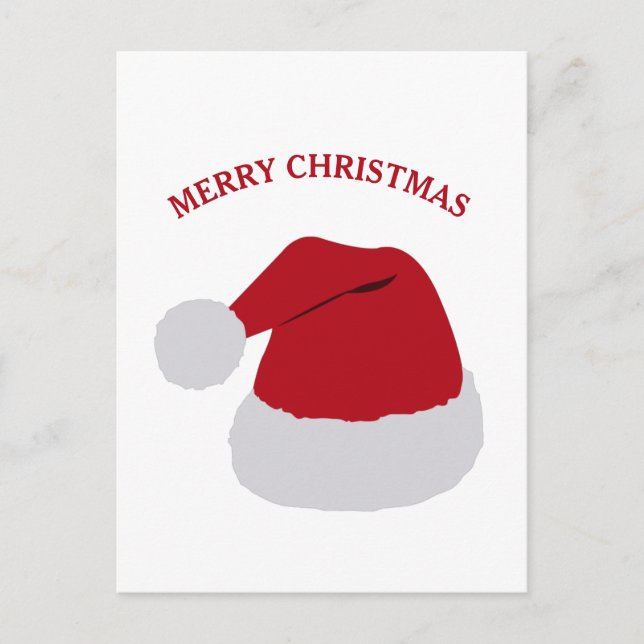 Christmas Santa Hat Merry Christmas Holiday Postcard (Front)