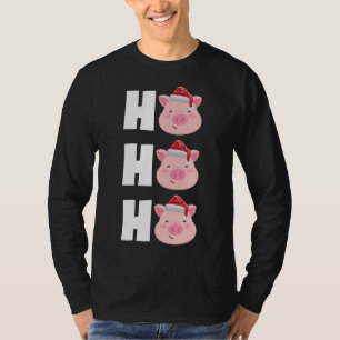 Christmas Santa Hat Pajama Top Funny Cute Gift Pig