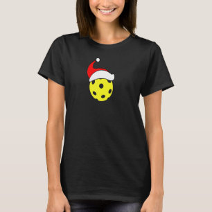 Christmas Santa Hat Pickleball Holiday Idea T-Shirt