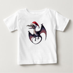 Christmas Santa hat pterodactyl Baby T-Shirt