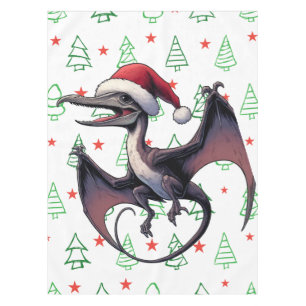 Christmas Santa hat pterodactyl  Tablecloth