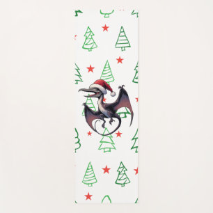 Christmas Santa hat pterodactyl Yoga Mat