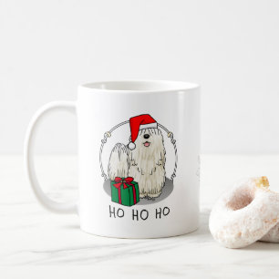 Christmas Santa Hat Puli Dog (white) Cute Funny Coffee Mug