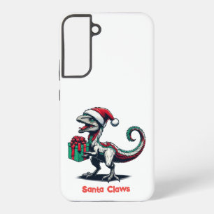 Christmas Santa hat raptor  Samsung Galaxy Case