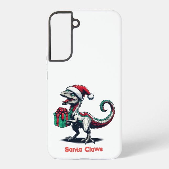 Christmas Santa hat raptor  Samsung Galaxy S22+ Case (Back)