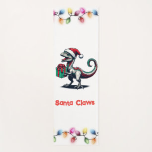 Christmas Santa hat raptor  Yoga Mat
