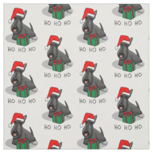 Christmas Santa Hat Scottish Terrier (black) Cute Fabric