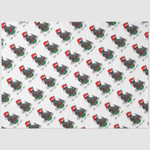 Christmas Santa Hat Scottish Terrier (black) Cute Tissue Paper