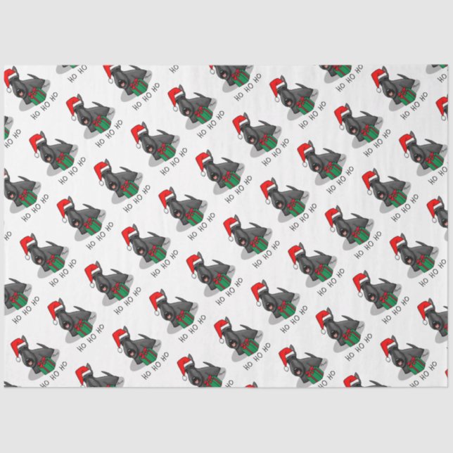 Christmas Santa Hat Scottish Terrier (black) Cute Tissue Paper (Front)