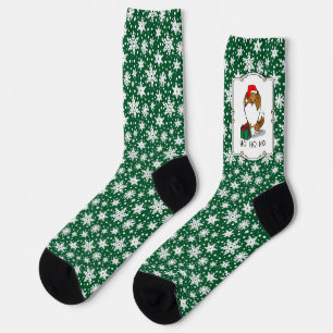 Christmas Santa Hat Shetland Sheepdog (sable) Cute Socks