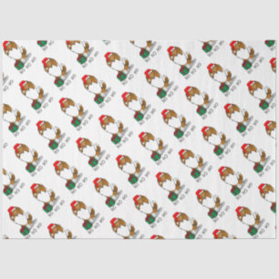 Christmas Santa Hat Shetland Sheepdog (sable) Cute Tissue Paper