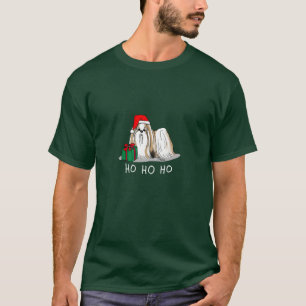 Christmas Santa Hat Shih Tzu (tan white) Dog Cute T-Shirt