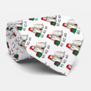 Christmas Santa Hat Shih Tzu (tan white) Dog Cute Tie