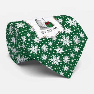 Christmas Santa Hat Siberian Husky (silver) Cute Tie