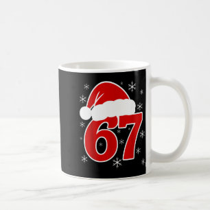 Christmas Santa Hat Six Seven 6 7 67 Meme Gen Alph Coffee Mug