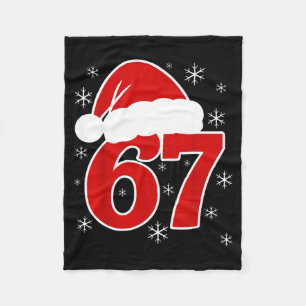 Christmas Santa Hat Six Seven 6 7 67 Meme Gen Alph Fleece Blanket