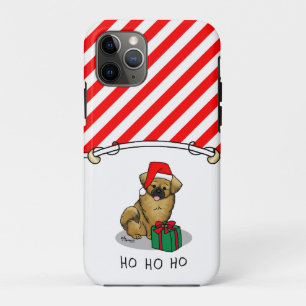 Christmas Santa Hat Tibetan Spaniel (Brown) Cute iPhone 11 Pro Case
