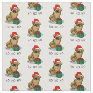 Christmas Santa Hat Tibetan Spaniel (Brown) Cute Fabric