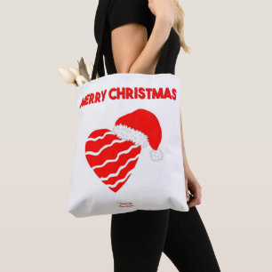 Christmas Santa Heart All-Over-Print Tote Bag