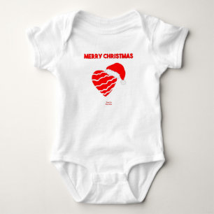 Christmas Santa Heart Baby Jersey Bodysuit