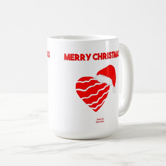 Christmas Santa Heart Coffee Mug (Front Right)