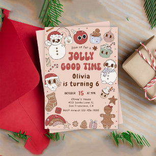Christmas Santa Hippie Birthday Jolly good time Invitation