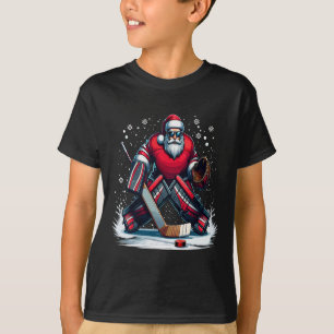 Christmas Santa Hockey Goalie Ugly Christmas Sweat T-Shirt