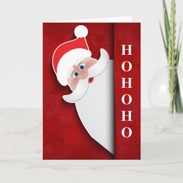 Christmas Santa "HoHoHo" Holiday Card (Front)