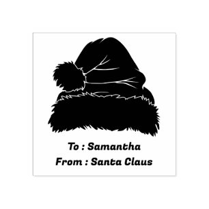 christmas santa holiday minimal rubber stamp