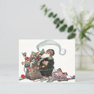 Christmas santa holiday postcard