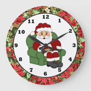 Christmas Santa Holiday wall clock