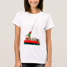 Christmas Santa in Sailboat I'd Rather be Sailing