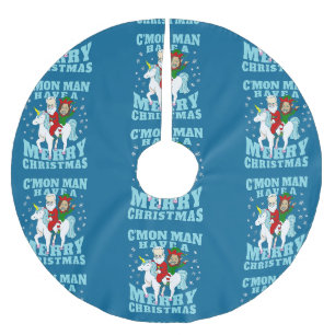 christmas santa joe biden kamala harris unicorn brushed polyester tree skirt