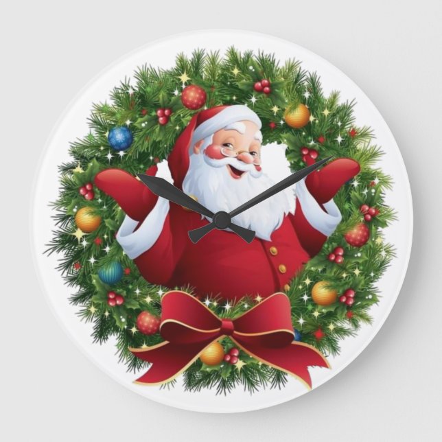 Christmas Santa Large Clock (Front)