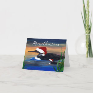 Christmas Santa loon art Holiday Card