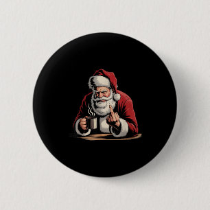 Christmas Santa Middle Finger Sarcastic Xmas Funny 2 Inch Round Button