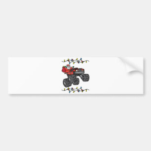 Christmas Santa Monster Truck Boys Kids Toddler Yo Bumper Sticker