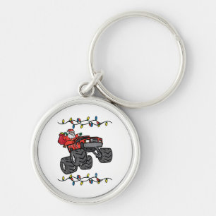 Christmas Santa Monster Truck Boys Kids Toddler Yo Keychain