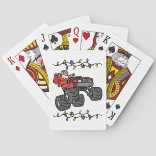 Christmas Santa Monster Truck Boys Kids Toddler Yo Playing Cards