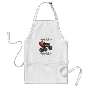 Christmas Santa Monster Truck Boys Kids Toddler Yo Standard Apron