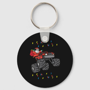 Christmas Santa Monster Truck Xmas Boys Kids Toddl Keychain