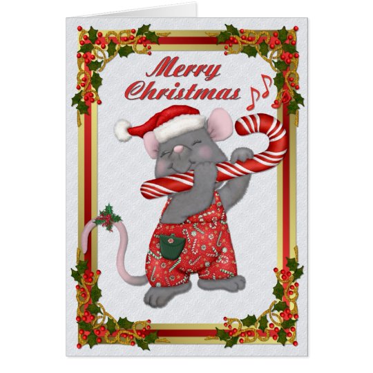 Christmas Santa Mouse Tunes Card
