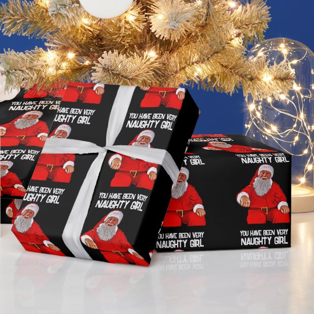 CHRISTMAS SANTA NAUGHTY GIRL WRAPPING PAPER (Holidays)