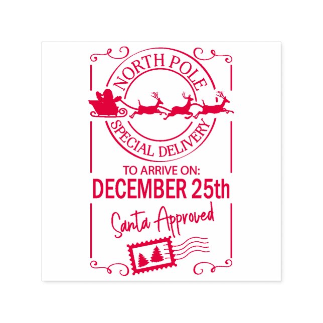 Christmas Santa North Pole Special Delivery Self-inking Stamp (Design)