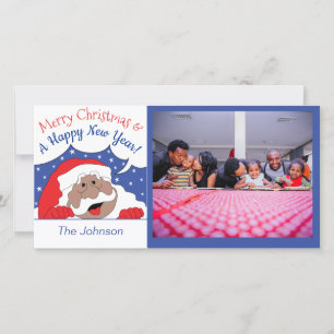 Christmas Santa of Color Says Holiday Card